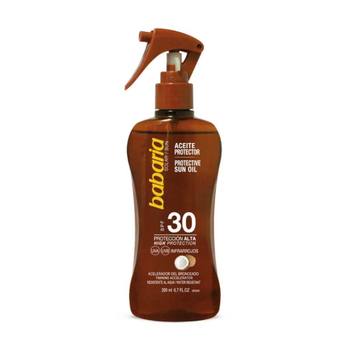 Babaria - Aceite bronceador solar en spray Coco 200ml - SPF30