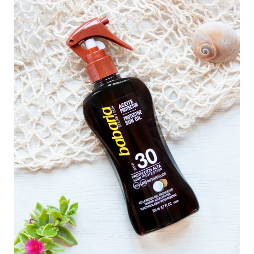 Babaria - Aceite bronceador solar en spray Coco 200ml - SPF30