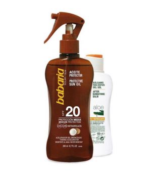 Babaria - Pack aceite protector solar en spray SPF20 + After Sun