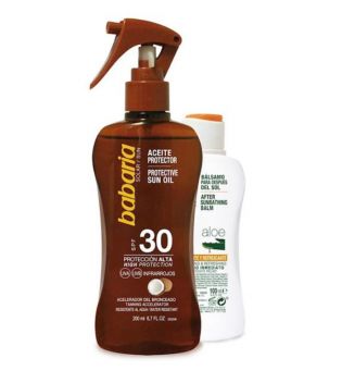 Babaria - Aceite protector solar en spray SPF30 + After Sun