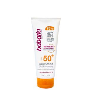Babaria - Crema facial de protección solar antimanchas SPF50+ 75ml - Rosa mosqueta
