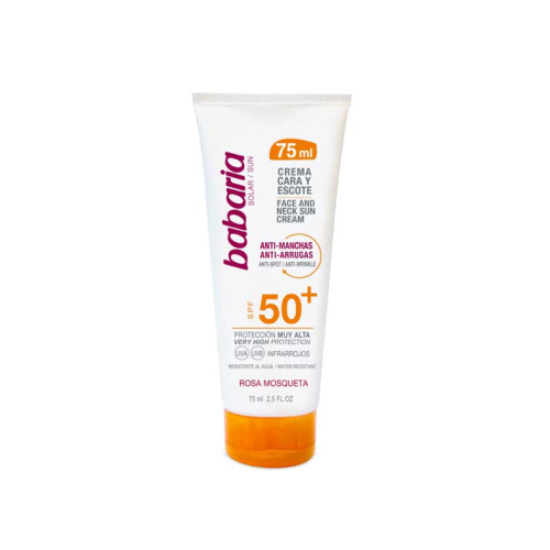 Babaria - Crema facial de protección solar antimanchas SPF50+ 75ml - Rosa mosqueta
