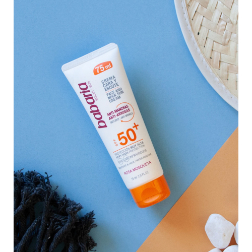 Babaria - Crema facial de protección solar antimanchas SPF50+ 75ml - Rosa mosqueta