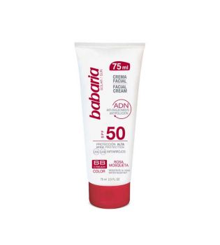Babaria - Crema facial de protección solar BB cream SPF50 75ml - Rosa mosqueta