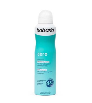 Babaria - Desodorante en spray Cero - 0% sales aluminio