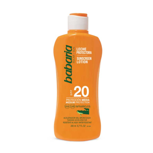 Babaria - Leche de protección solar Aloe Vera - SPF20