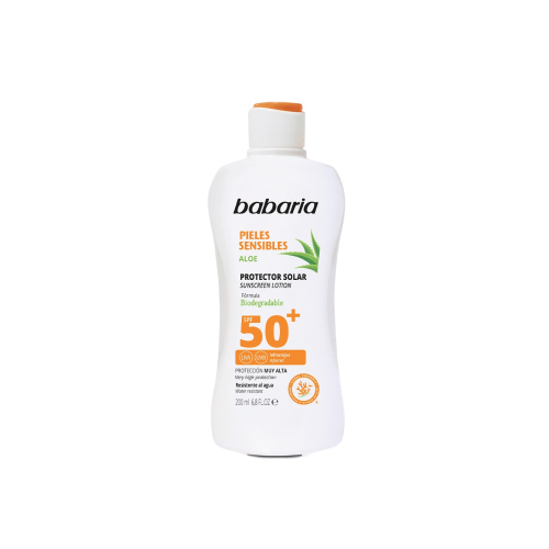Babaria - Leche de protección solar SPF50 200ml - Pieles sensibles