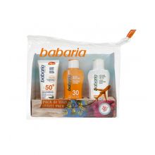 Babaria - Pack de viaje - Leche protectora solar SPF30 + Crema facial protectora solar SPF50+ + After sun