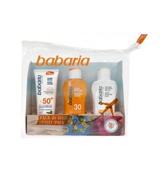 Babaria - Pack de viaje - Leche protectora solar SPF30 + Crema facial protectora solar SPF50+ + After sun