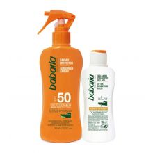 Babaria - Protector solar en spray Aloe SPF50 + After Sun