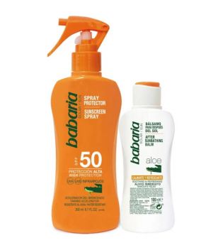 Babaria - Protector solar en spray Aloe SPF50 + After Sun