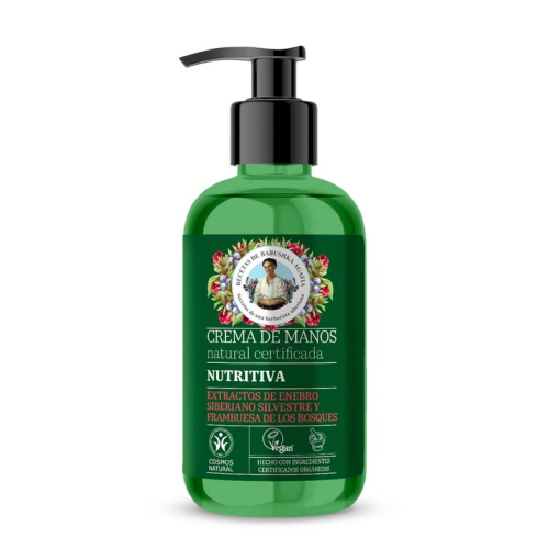 Babushka Agafia - Crema de manos nutritiva - Extractos de enebro siberiano silvestre y frambuesa de los bosques - 300ml