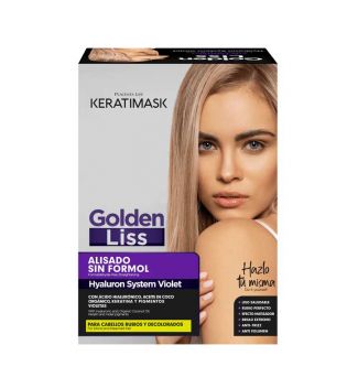 Be natural - Kit alisado sin formol Keratimask Golden Liss - Cabellos rubios y decolorados