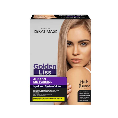 Be natural - Kit alisado sin formol Keratimask Golden Liss - Cabellos rubios y decolorados