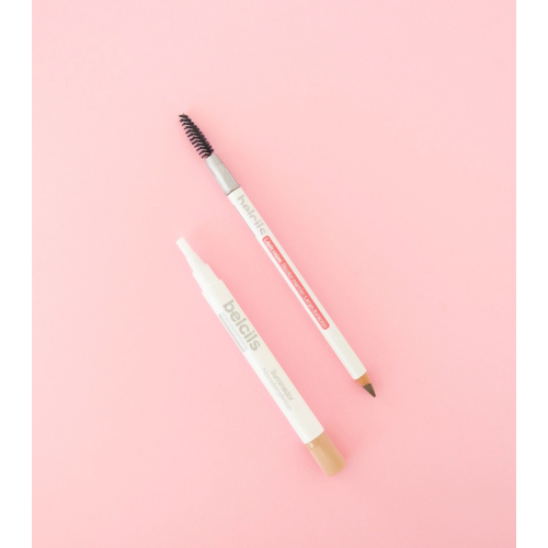 Belcils - Lápiz de cejas hipoalergénico - Bicolor marrón