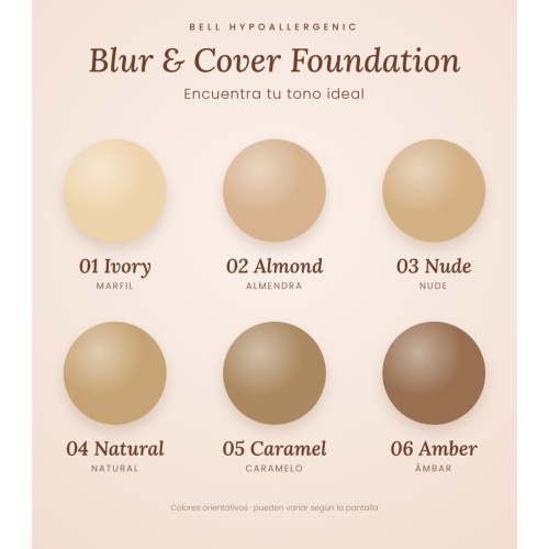 Bell HYPOAllergenic - Base de maquillaje Blur & Cover - 04: Natural