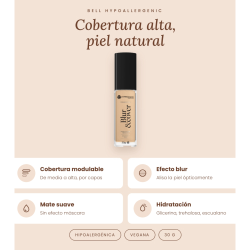 Bell HYPOAllergenic - Base de maquillaje Blur & Cover - 06: Amber