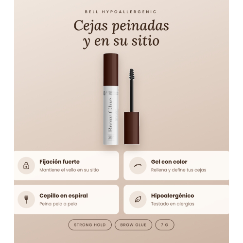 Bell HYPOAllergenic - Gel de cejas Brow Glue - 02: Dark