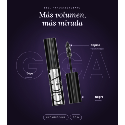 Bell HYPOAllergenic - Máscara de pestañas Giga Volume - 01: Black