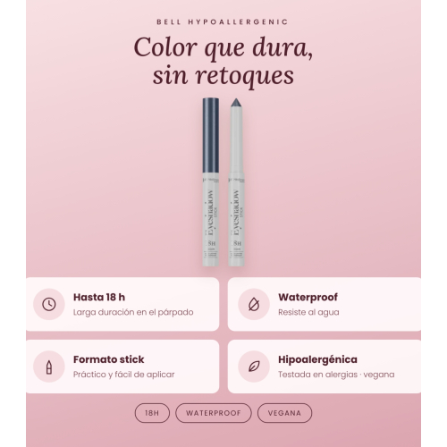 Bell HYPOAllergenic - Sombra de ojos en stick 18h Waterproof - 06: Steel