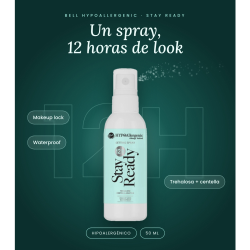 Bell HYPOAllergenic - Spray fijador de maquillaje Stay Ready 12h