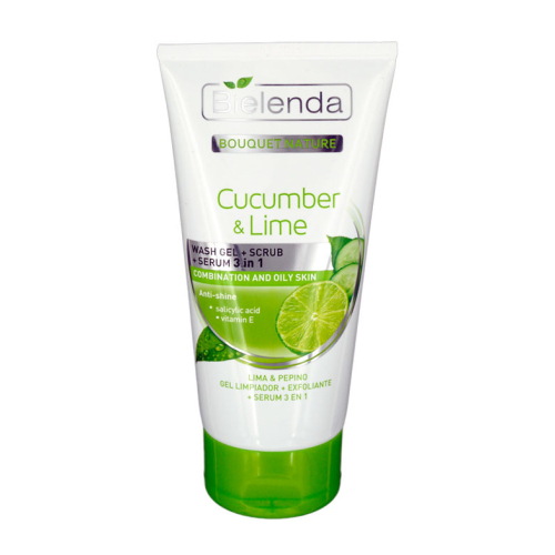 Bielenda - Gel facial + exfoliante + sérum 3 en 1 - Pepino & Lima