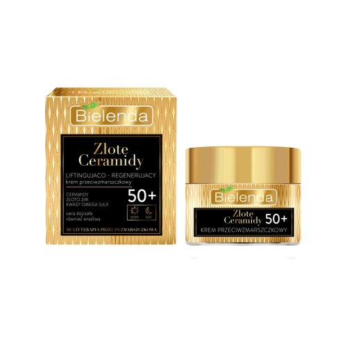 Bielenda - *Golden Ceramides* - Crema facial antiarrugas lifting y regeneradora día y noche - Mayores de 50 años