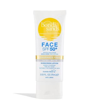 Bondi Sands - Protector solar facial con color SPF50+ de acabado mate sin perfume