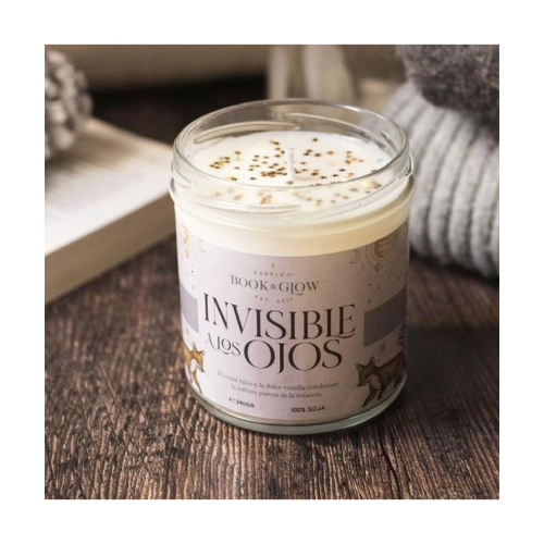 Book and Glow - *Mundos Extraordinarios* - Vela de soja vegana - Invisible a los ojos
