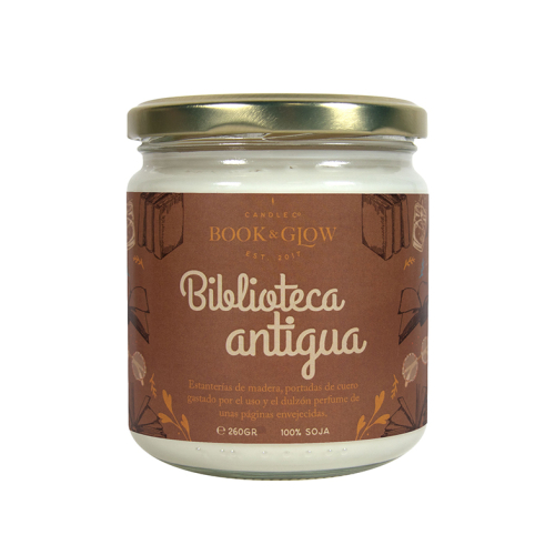 Book and Glow - *Perfect Moments* - Vela de soja vegana - Biblioteca antigua