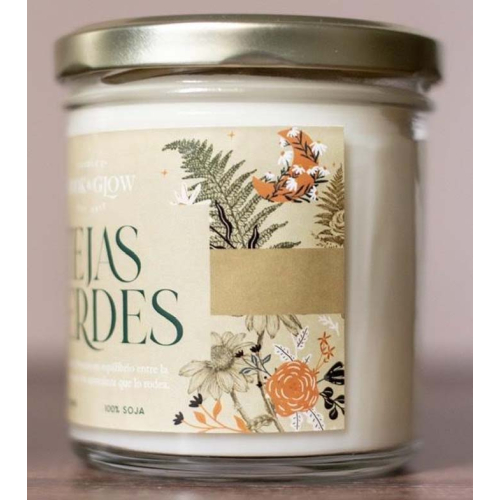 Book and Glow - *Mundos Extraordinarios* - Vela de soja vegana - Tejas verdes