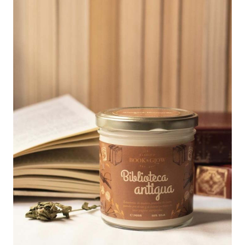 Book and Glow - *Perfect Moments* - Vela de soja vegana - Biblioteca antigua