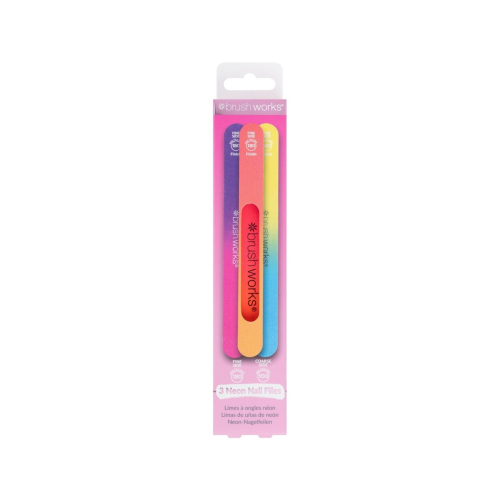 Brushworks - Set de 3 limas de uñas Neon