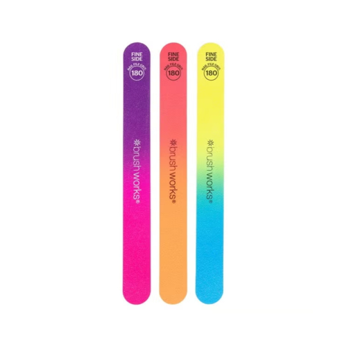 Brushworks - Set de 3 limas de uñas Neon