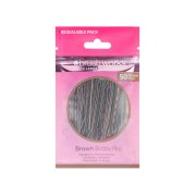 Brushworks - Set de 50 horquillas Bobby Pins - Marrón