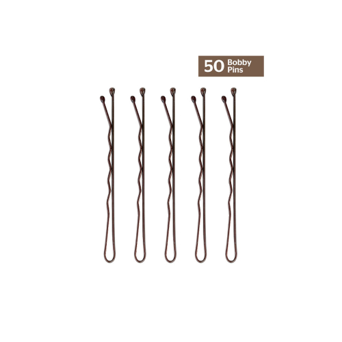 Brushworks - Set de 50 horquillas Bobby Pins - Marrón