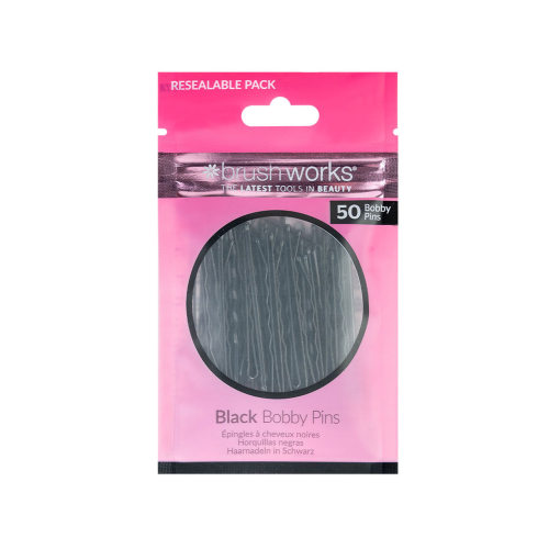 Brushworks - Set de 50 horquillas Bobby Pins - Negro