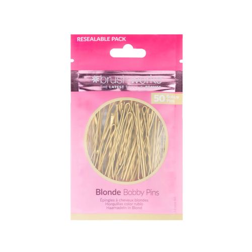 Brushworks - Set de 50 horquillas Bobby Pins - Rubio