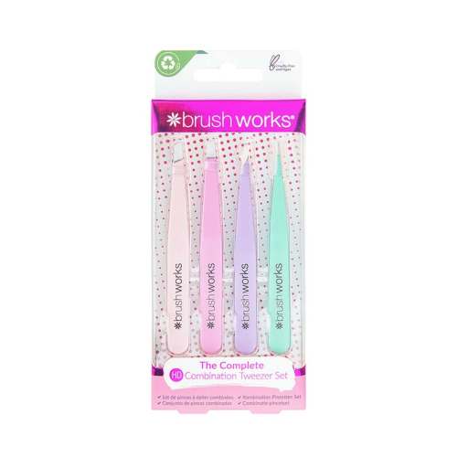 Brushworks - Set de pinzas depilatorias - Pastel