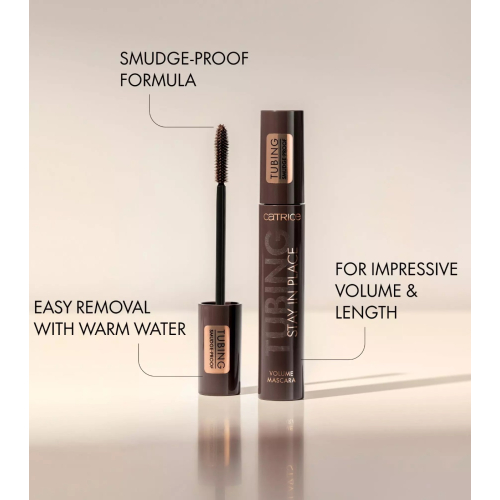 Catrice - Máscara de pestañas voluminizadora Tubing Stay In Place - 020: Panda-Proof Brown