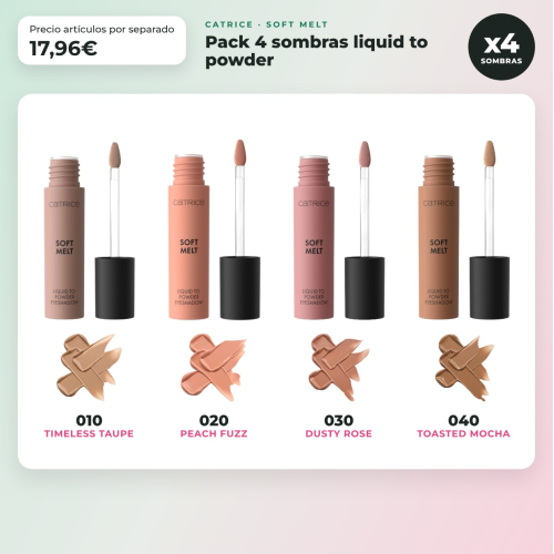 Catrice - Pack 4 sombras líquidas liquid to powder Soft Melt