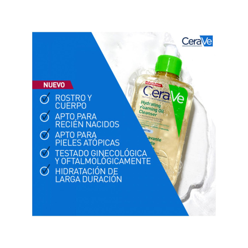 Cerave - Aceite limpiador espumoso hidratante para piel normal a muy seca - 473ml