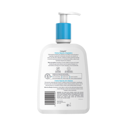 Cetaphil - Crema espuma limpiadora facial para piel sensible, normal a seca - 473ml