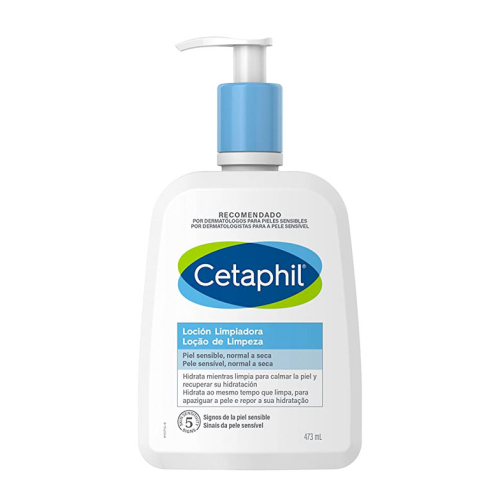 Cetaphil - Loción limpiadora para rostro y cuerpo pieles sensibles y secas - 473ml