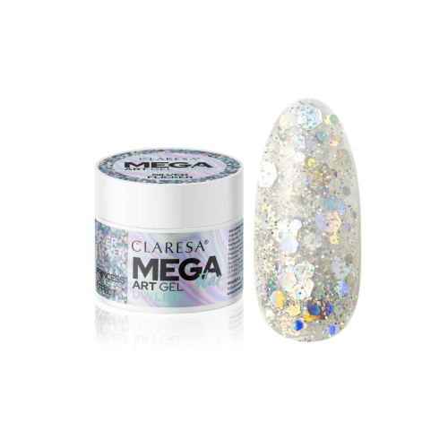 Claresa - Gel de decoración de uñas Megastar - Silver Flicker