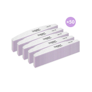 Claresa - Pack de 50 limas de uñas media luna 100/180