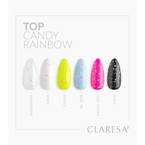 Claresa - Top Coat Semipermanente No Wipe - Candy Rainbow