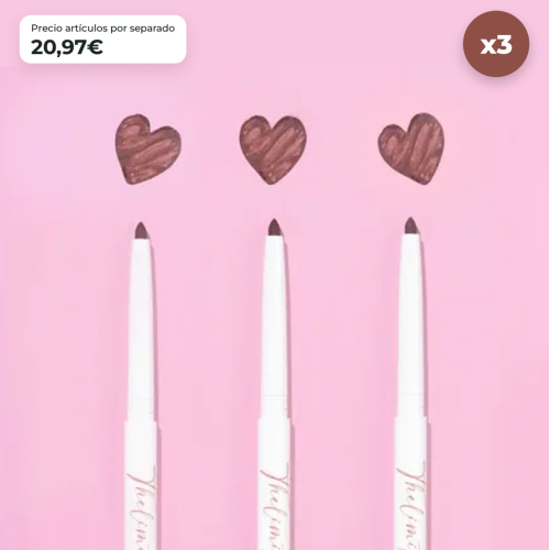 CORAZONA Pack 3 perfiladores Cinnamon Roll The Limit Lip Liner textura cremosa alta pigmentación acabado mate formato automático vegan cruelty free