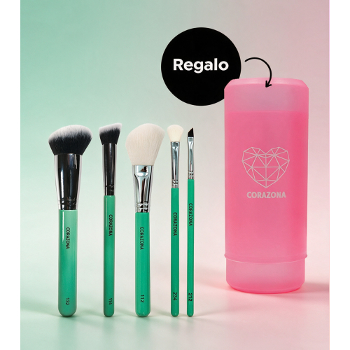 CORAZONA - Pack brochas essential + Canister  de regalo