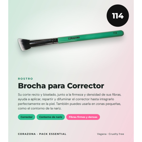 CORAZONA Pack Brochas Essential con 5 Herramientas para Maquillaje y Regalo Cubilete Veganas y Cruelty Free